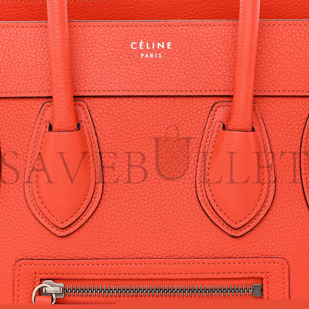 Ce**e drummed calfskin micro luggage vermillion (27*26*13cm)
