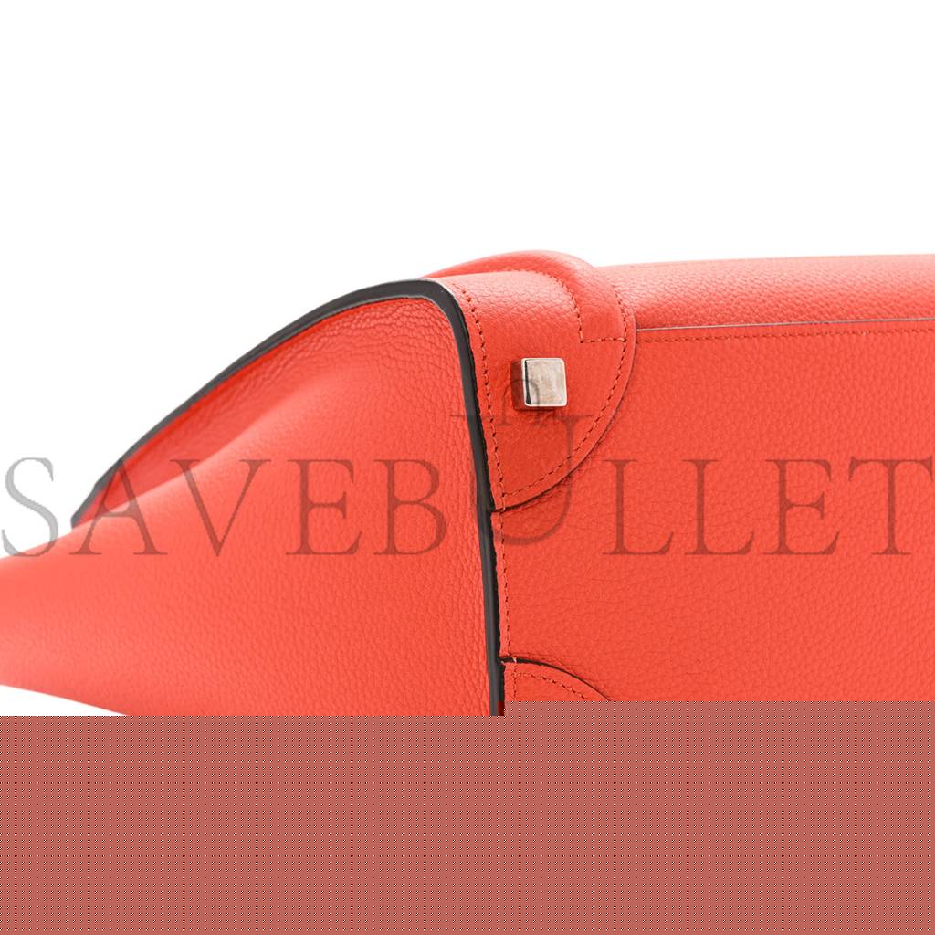 Ce**e drummed calfskin micro luggage vermillion (27*26*13cm)