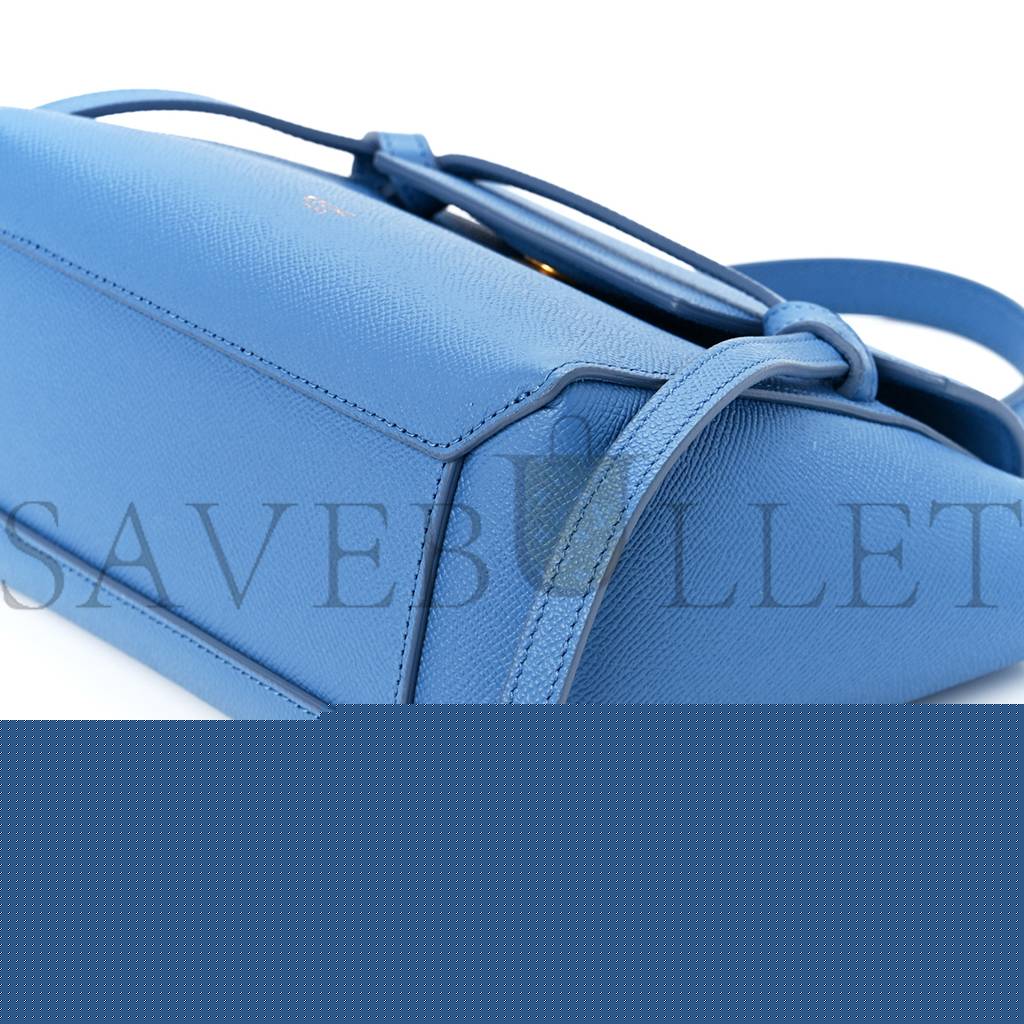Ce**e grained calfskin nano belt bag blue (20*19*11cm)