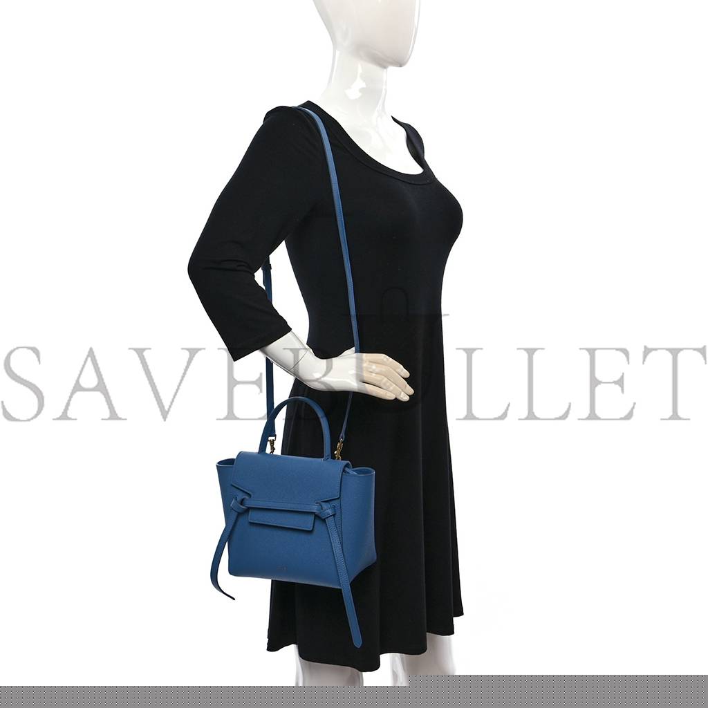 Ce**e grained calfskin nano belt bag blue (20*19*11cm)