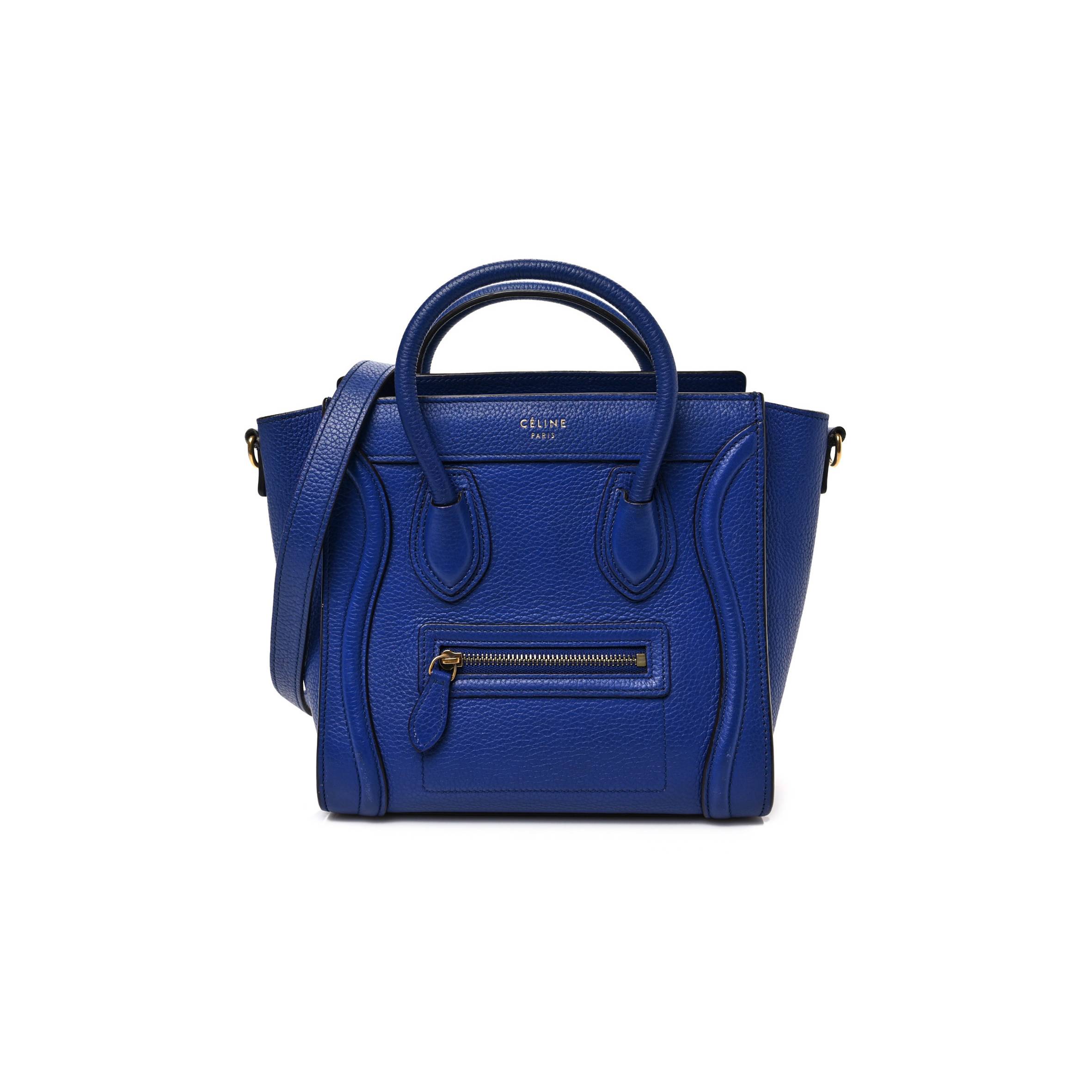 Ce**e drummed calfskin nano luggage indigo (20*19*10cm)