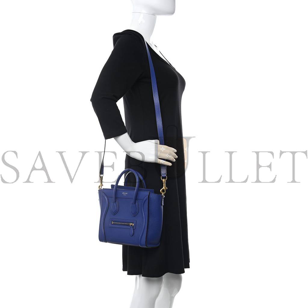 Ce**e drummed calfskin nano luggage indigo (20*19*10cm)