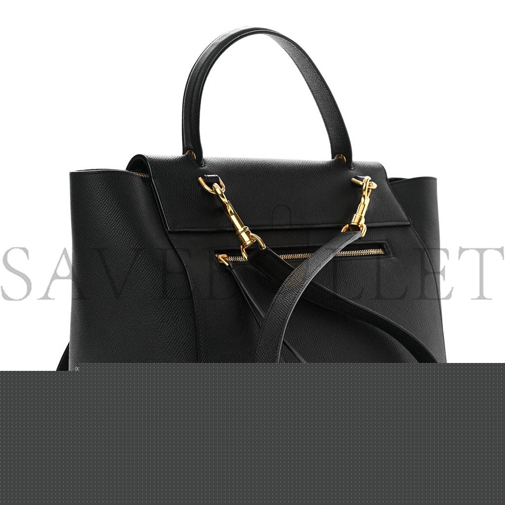 Ce**e grained calfskin mini belt bag black (28*24*16cm)
