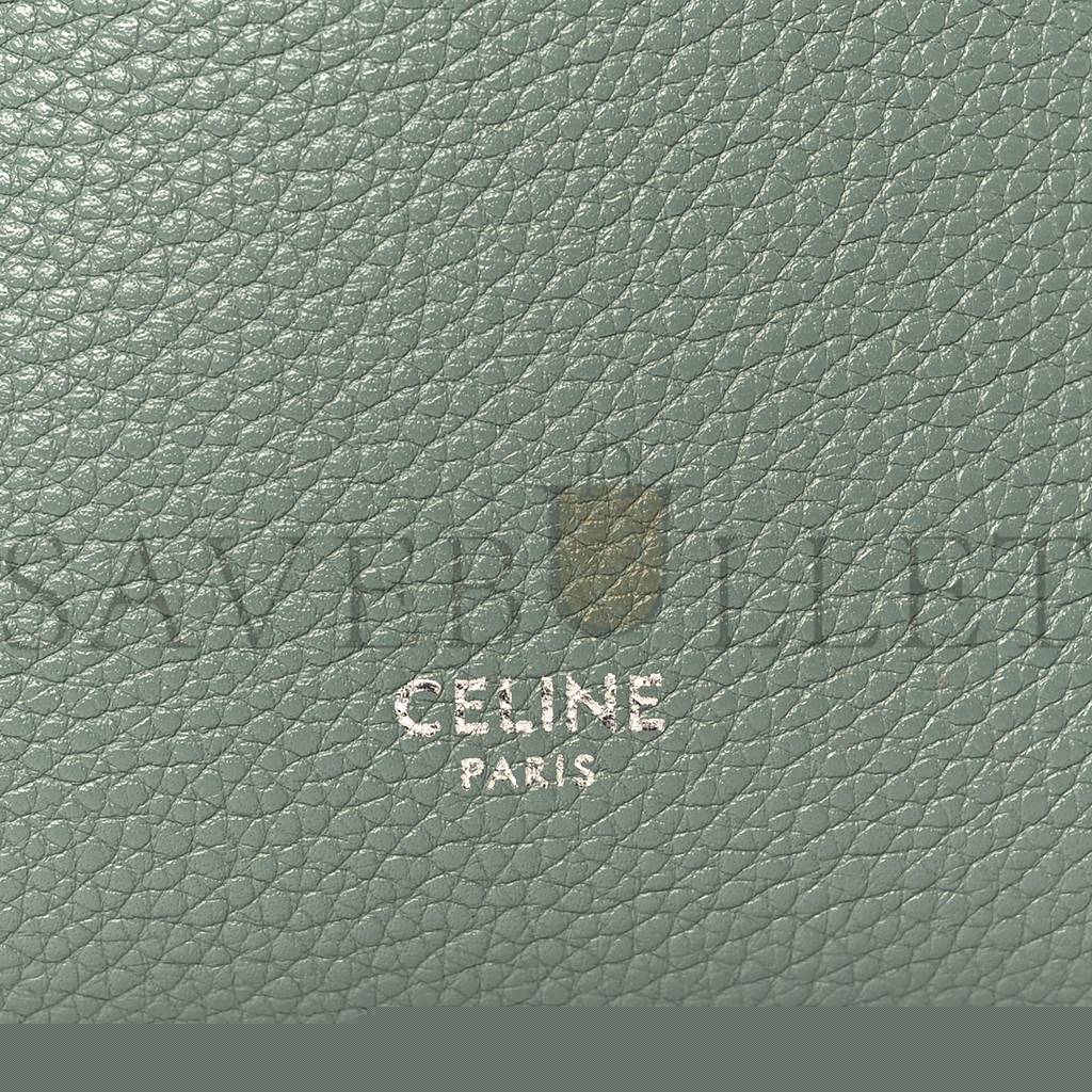 Ce**e soft grained calfskin small sangle bucket bag green (25*18*13cm)