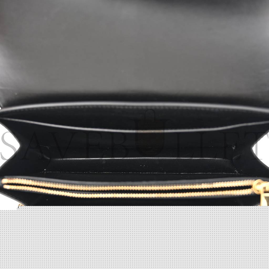 Ce**e satinated calfskin 16 chain bag black (23*14*7cm)