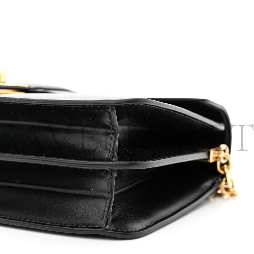 Ce**e satinated calfskin 16 chain bag black (23*14*7cm)