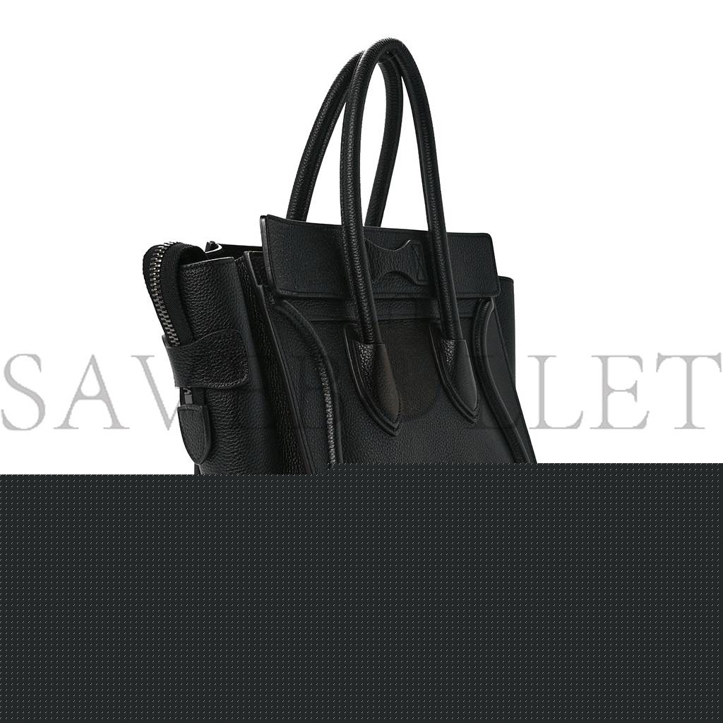 Ce**e drummed calfskin micro luggage black (20*20*10cm)