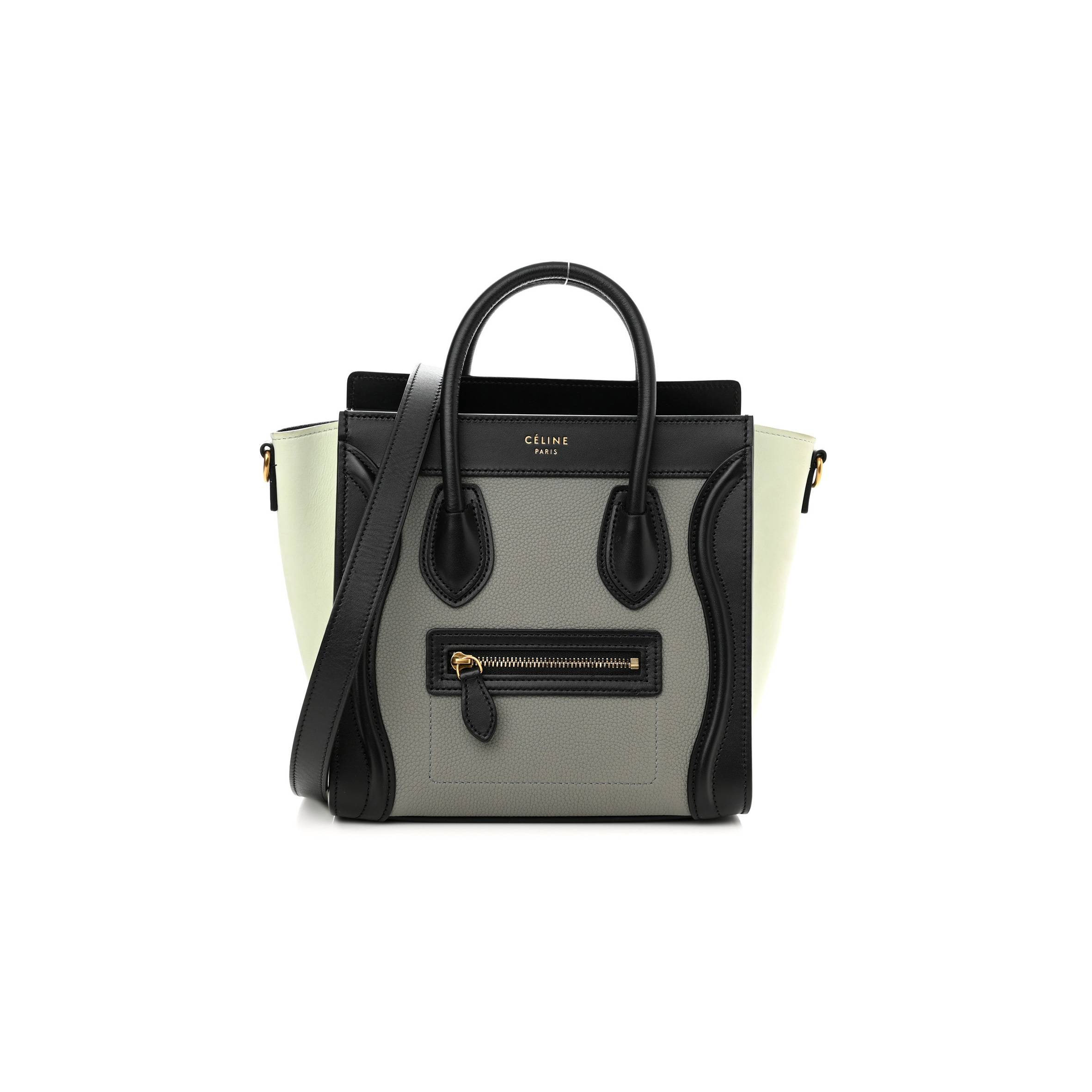 Ce**e baby grained calfskin nano tri-color luggage zinc almond (20*19*10cm)