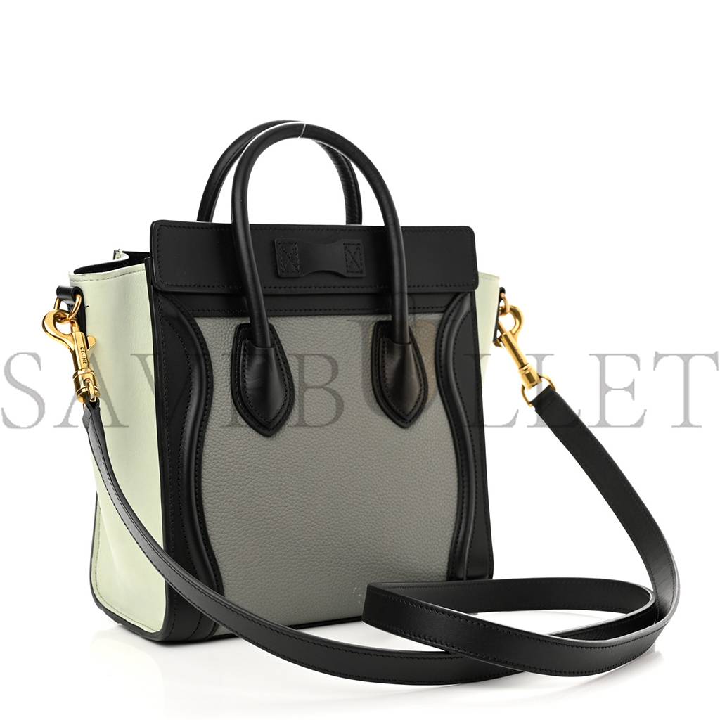 Ce**e baby grained calfskin nano tri-color luggage zinc almond (20*19*10cm)