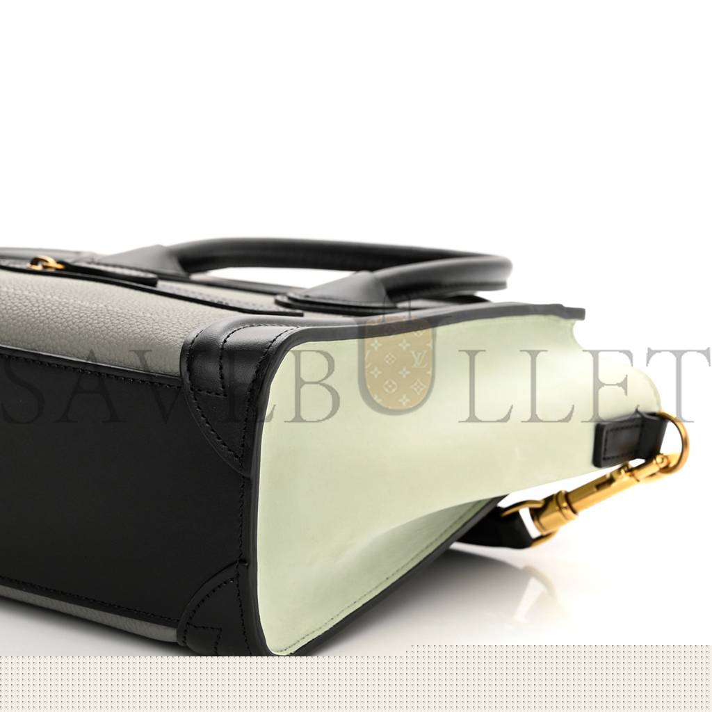 Ce**e baby grained calfskin nano tri-color luggage zinc almond (20*19*10cm)
