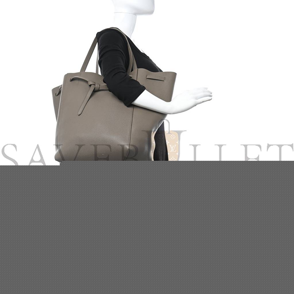 Ce**e soft grained calfskin medium belt cabas phantom taupe (34*27*20cm)