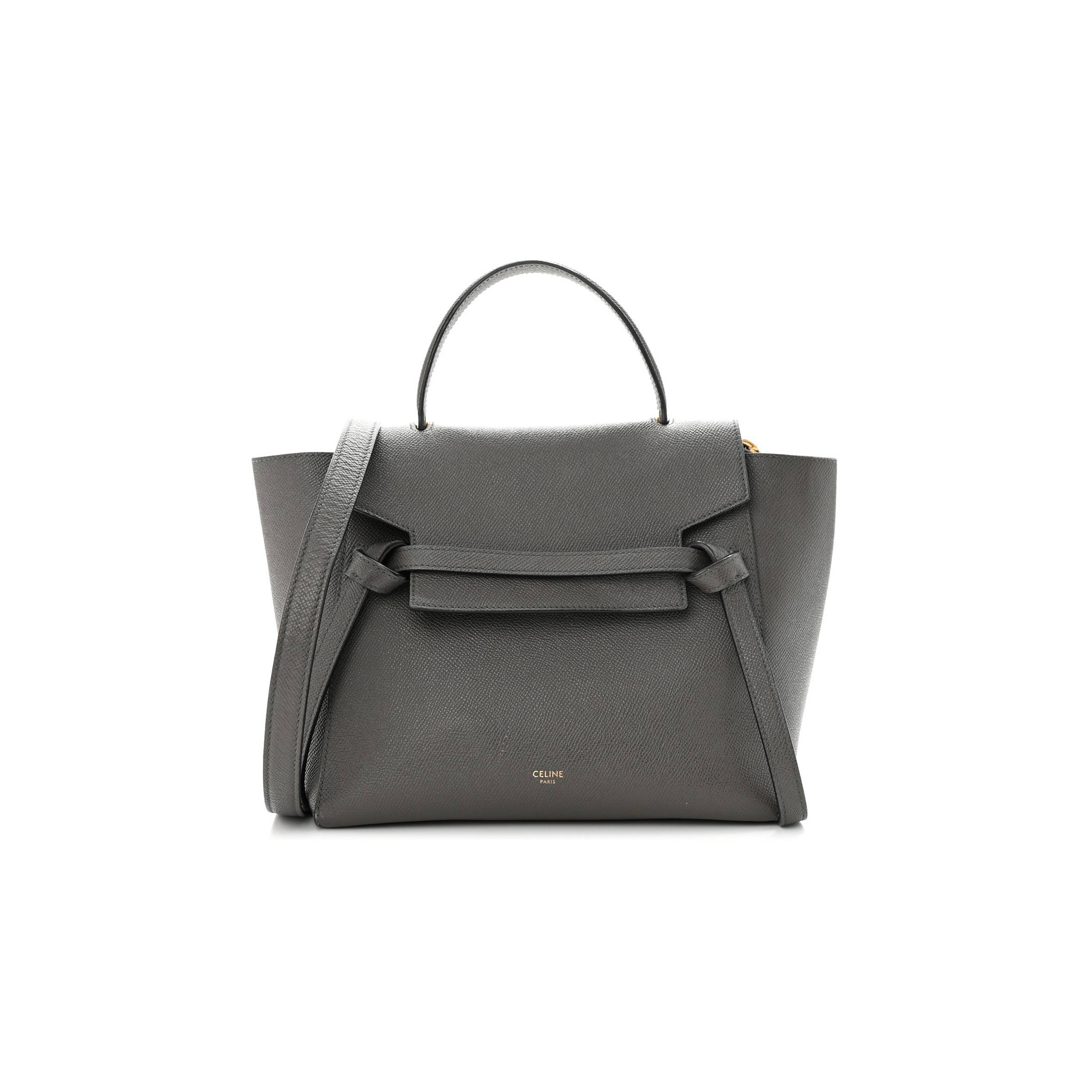 Ce**e baby grained calfskin micro belt bag grey (23*22*14cm)