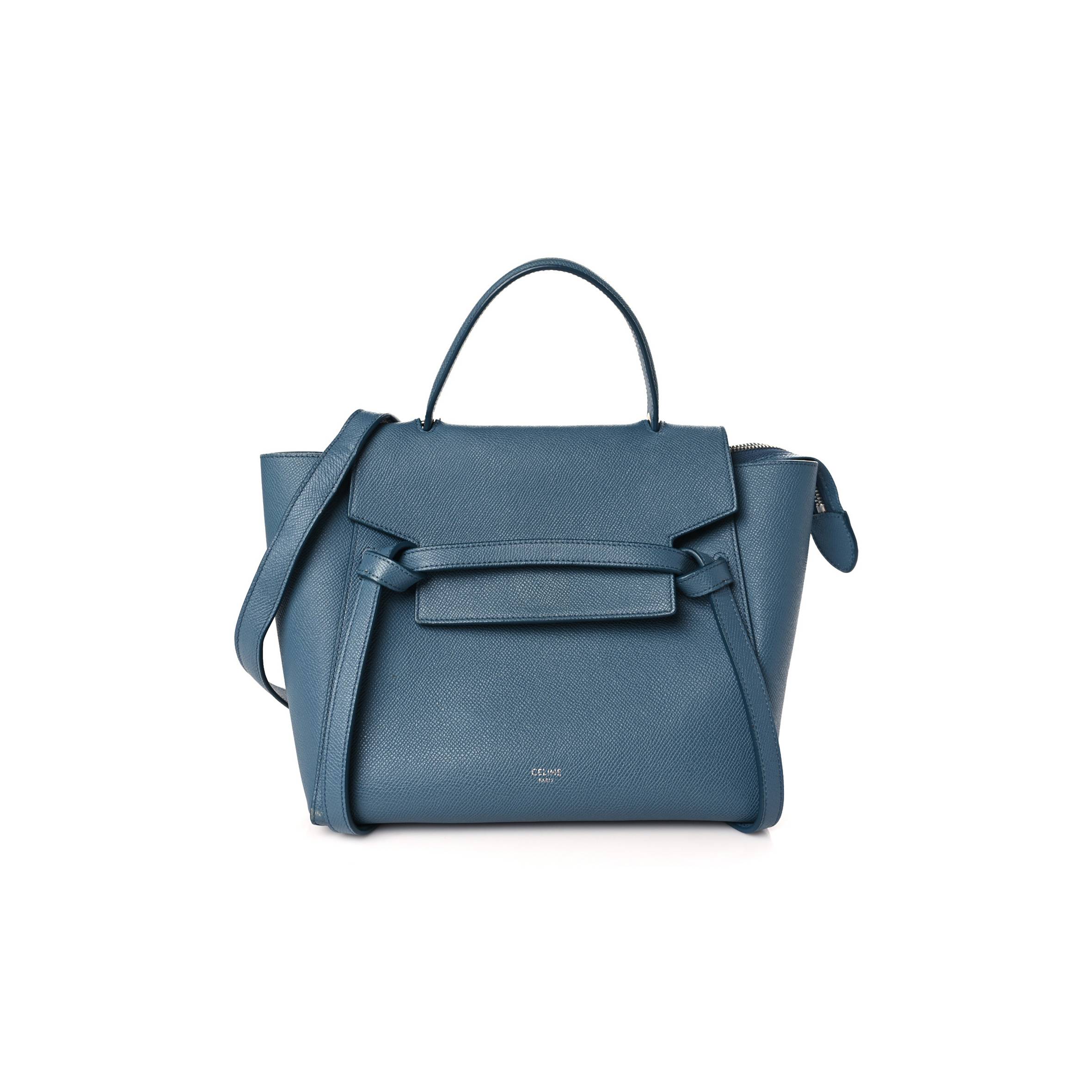 Ce**e grained calfskin mini belt bag slate blue (23*22*15cm)