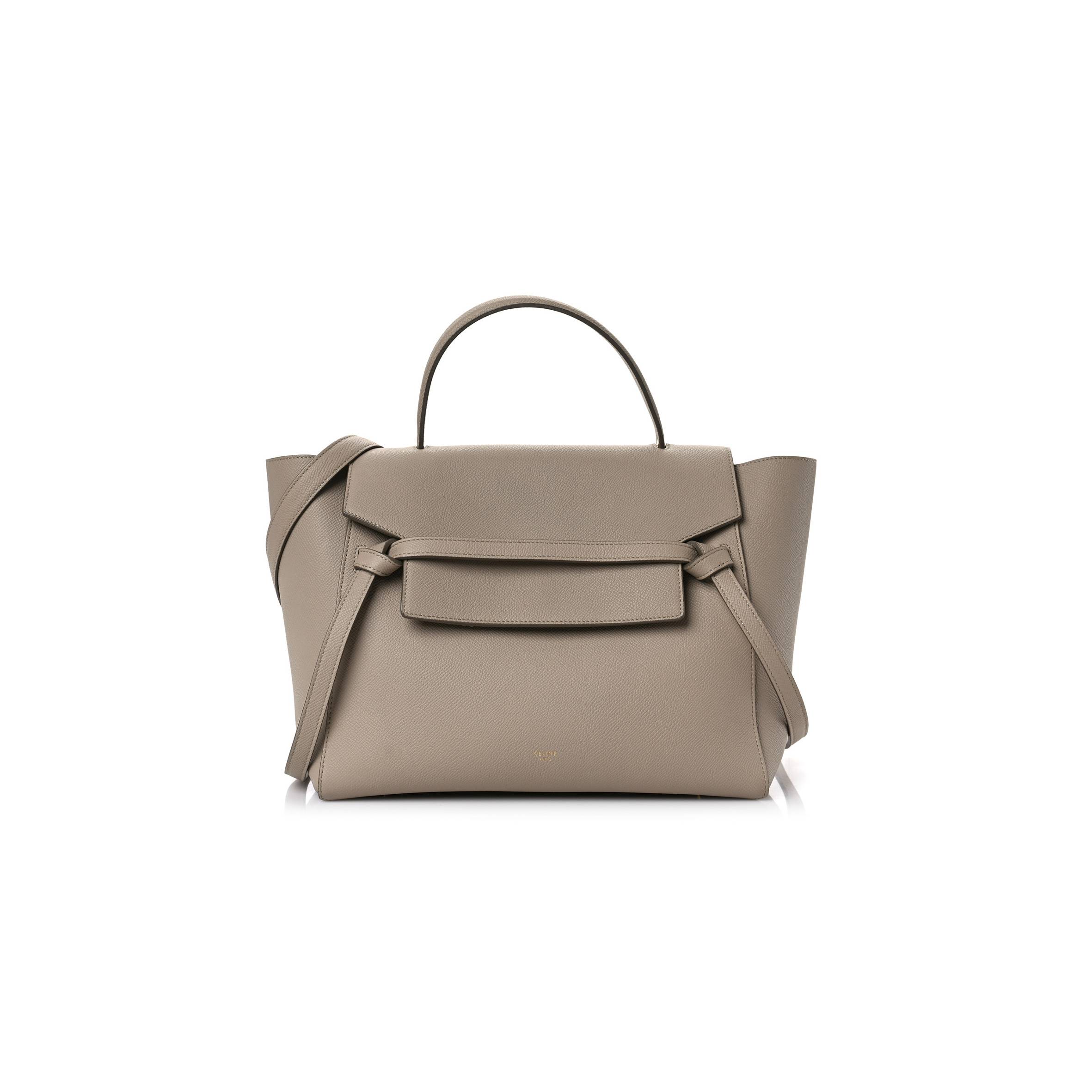 Ce**e grained calfskin mini belt bag light taupe (27*23*17cm)