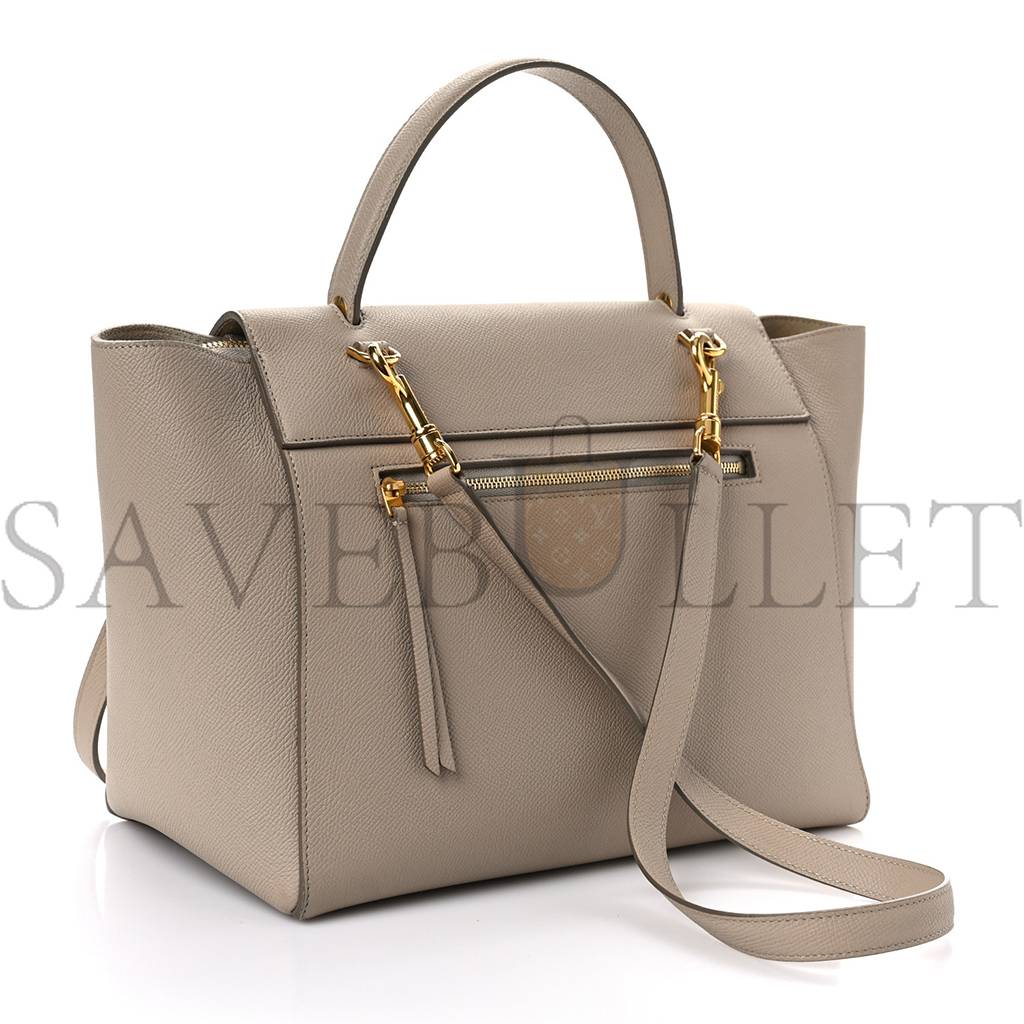 Ce**e grained calfskin mini belt bag light taupe (27*23*17cm)