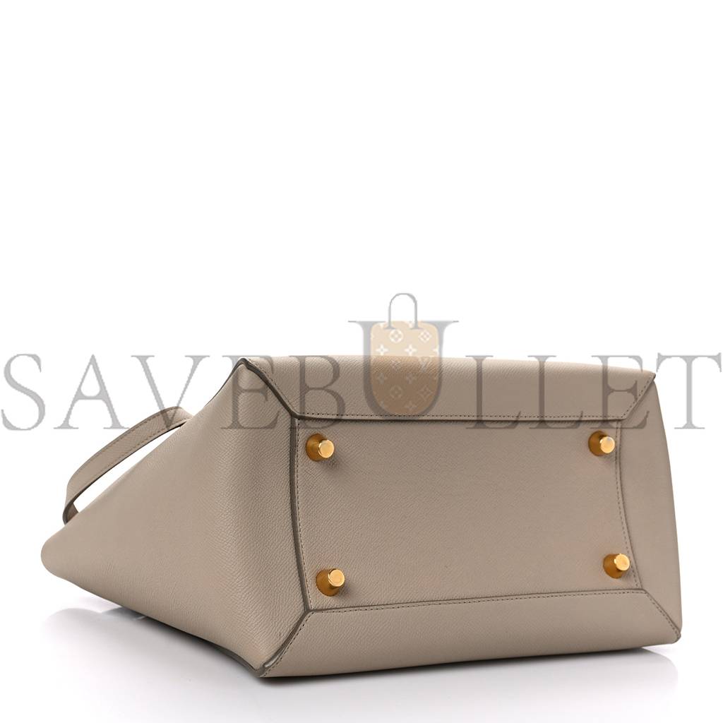 Ce**e grained calfskin mini belt bag light taupe (27*23*17cm)