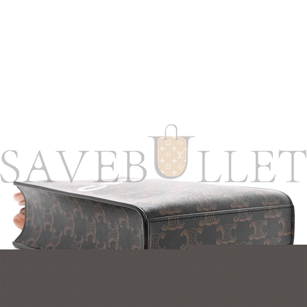 Ce**e triomphe canvas calfskin mini vertical cabas tan (20*17*6cm)