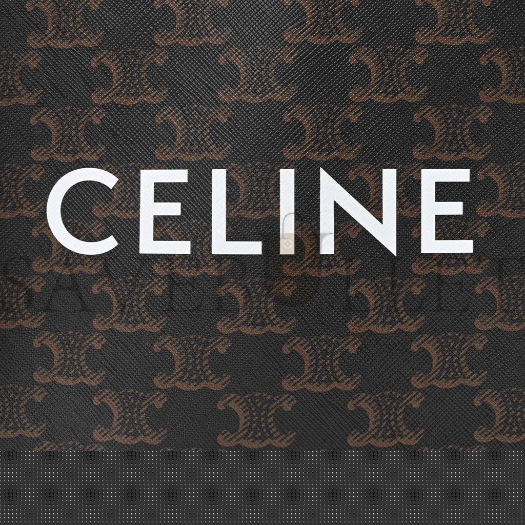 Ce**e triomphe canvas calfskin mini vertical cabas tan (20*17*6cm)