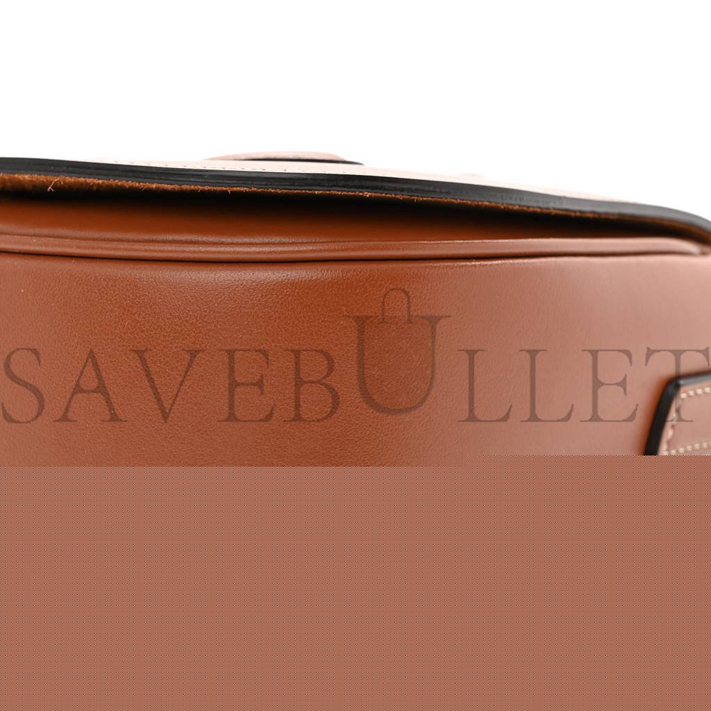 Ce**e smooth calfskin cuir triomphe folco crossbody bag tan (19*16*6cm)