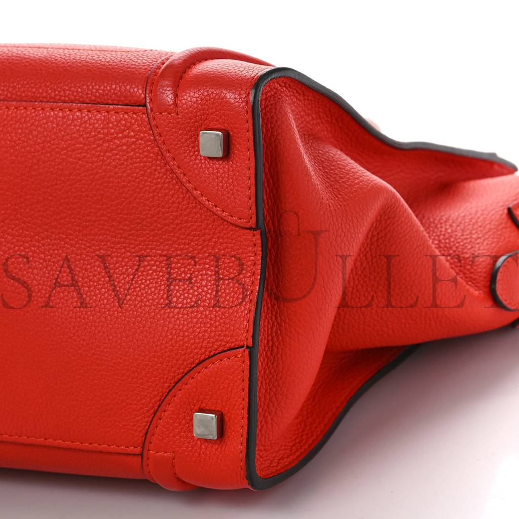 Ce**e drummed calfskin mini luggage vermillion (32*30*18cm)