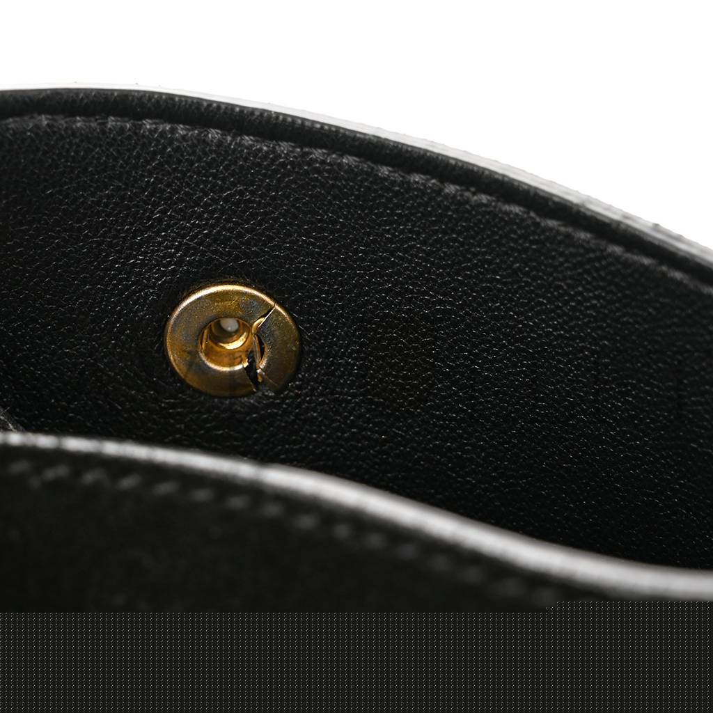 Ce**e crocodile embossed calfskin suede medium trapeze black (30*25*18cm)
