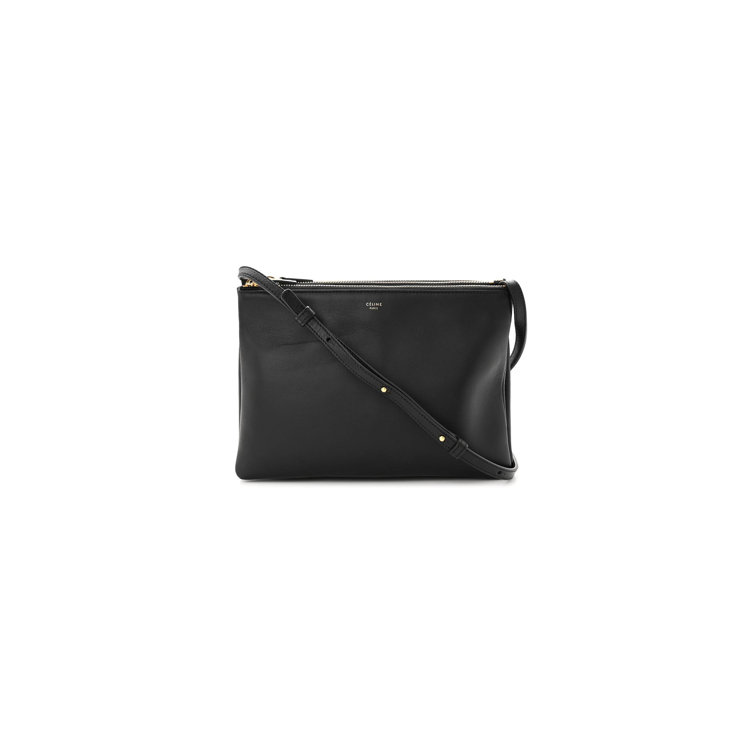 Ce**e lambskin large trio crossbody bag black (24*18*3cm)