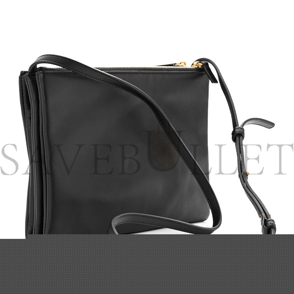 Ce**e lambskin large trio crossbody bag black (24*18*3cm)