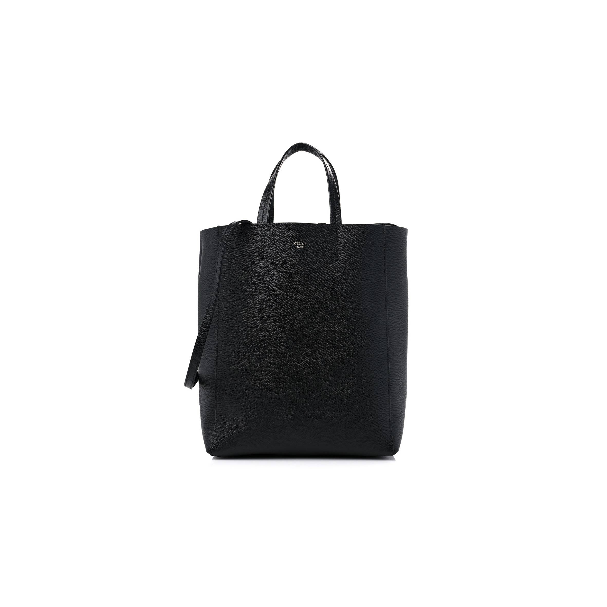 Ce**e grained calfskin small vertical cabas black (28*23*10cm)