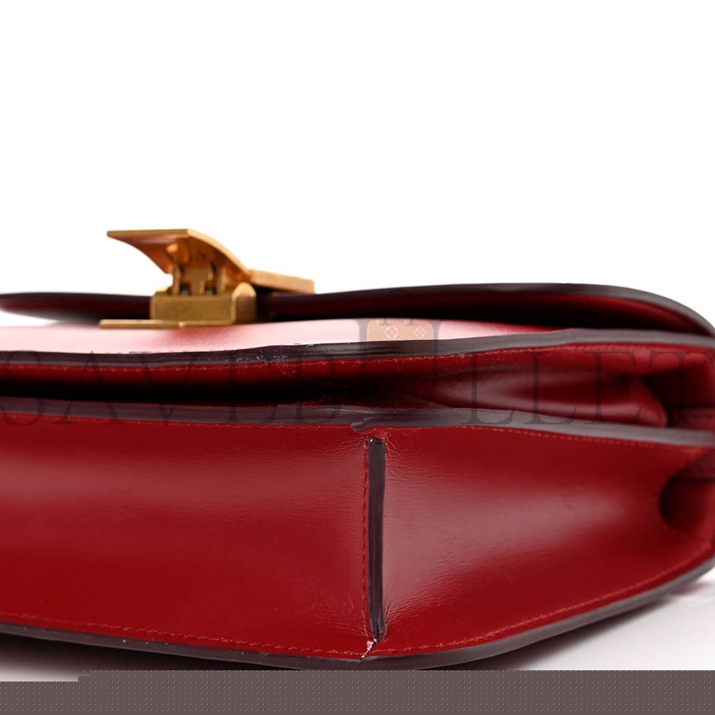 Ce**e box calfskin teen classic box flap bag red (18*15*6cm)