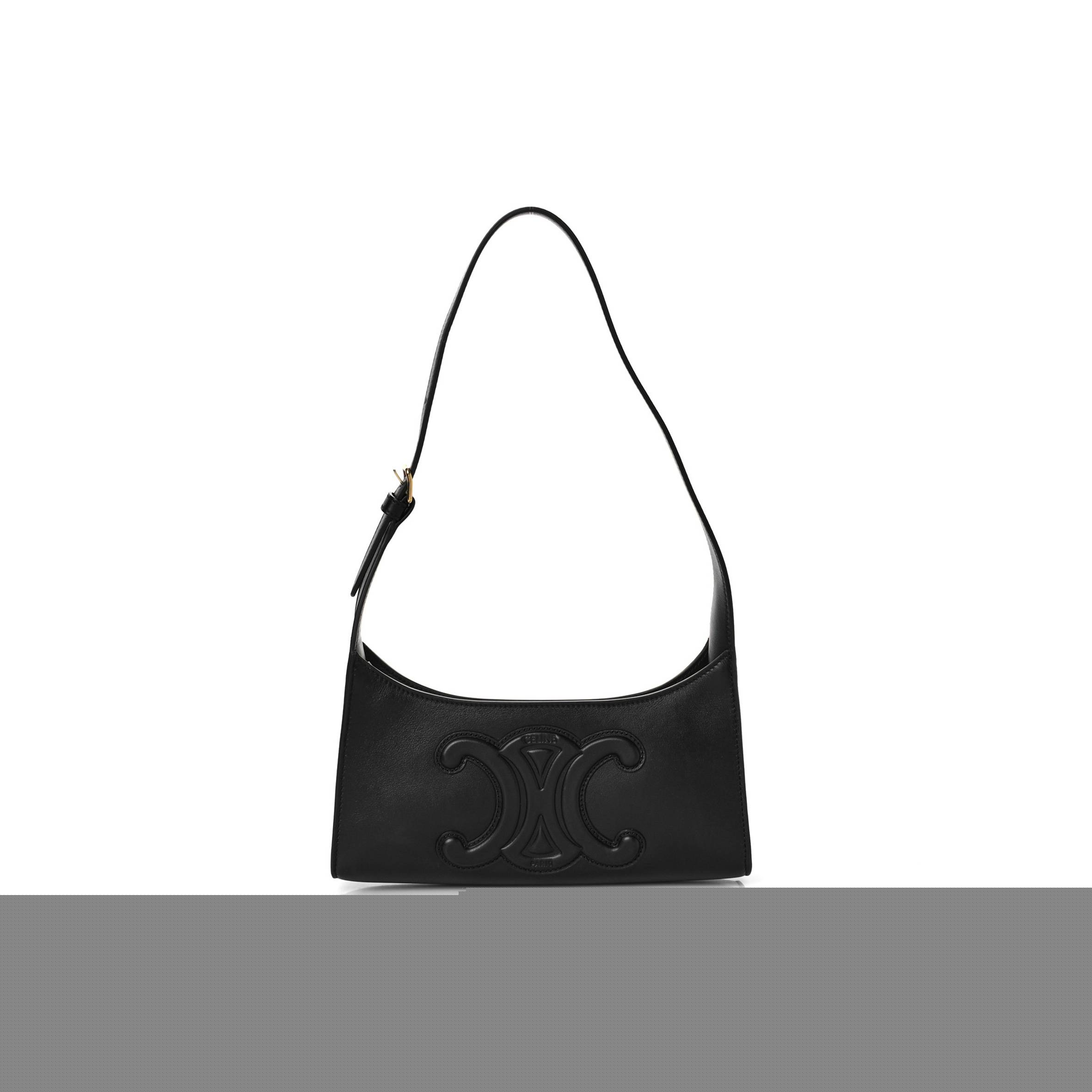 Ce**e smooth calfskin cuir triomphe shoulder bag black (23*11*6cm)