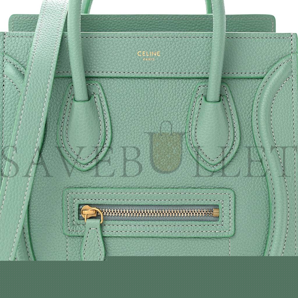 Ce**e drummed calfskin nano luggage celadon (21*20*10cm)