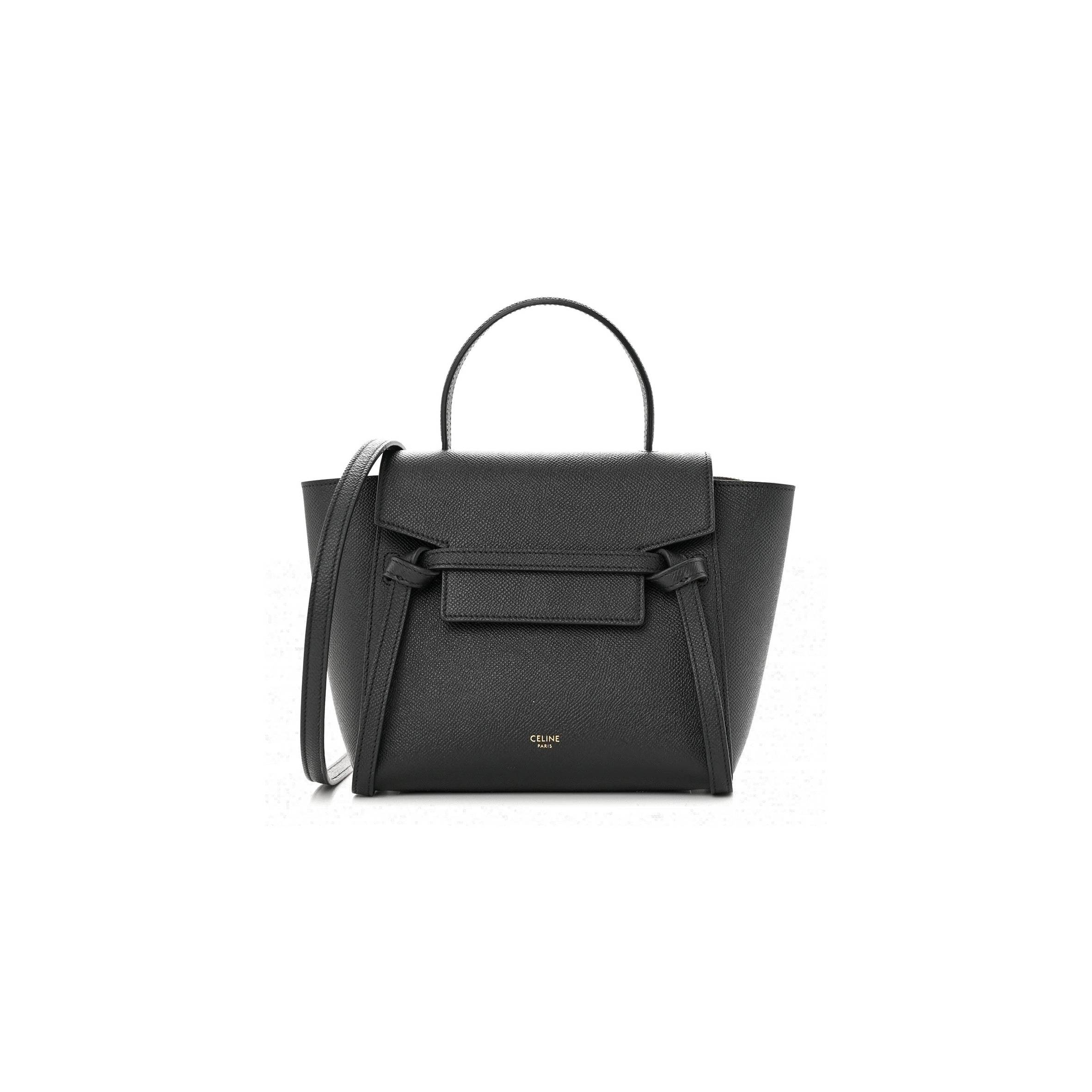 Ce**e grained calfskin nano belt bag black (20*15*10cm)