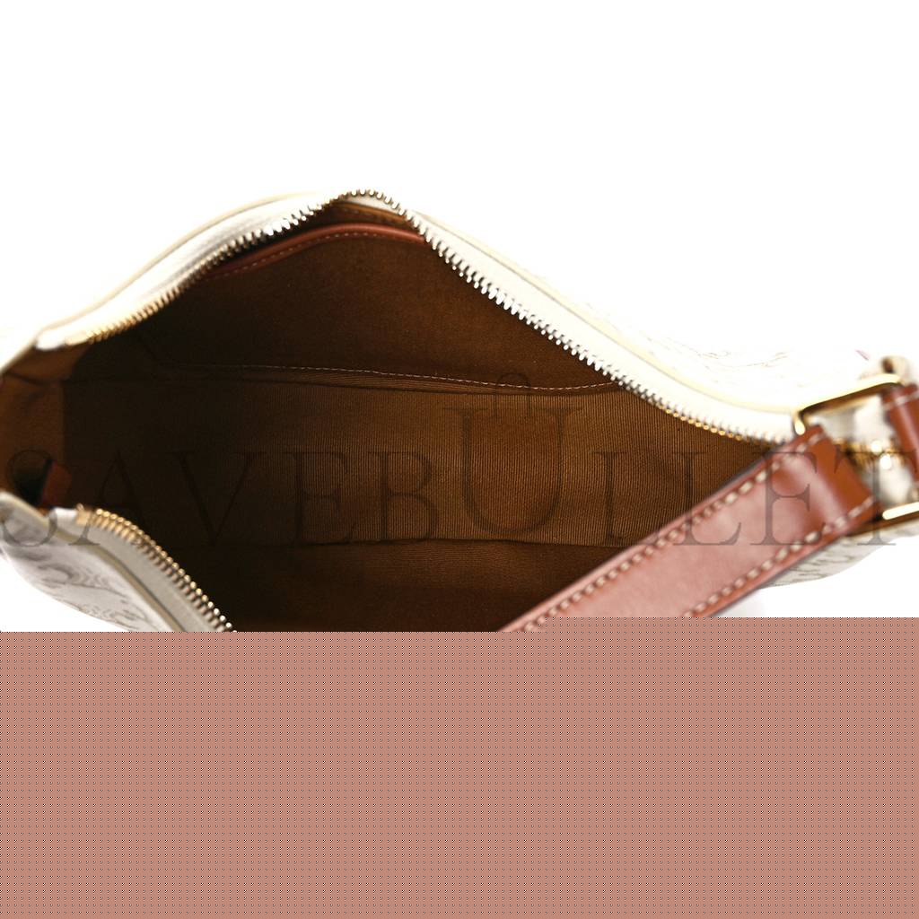 Ce**e canvas calfskin ava triomphe shoulder bag white (20*17*6cm)