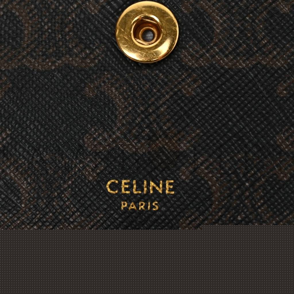 Ce**e triomphe canvas lambskin wallet on strap tan (20*13*6cm)