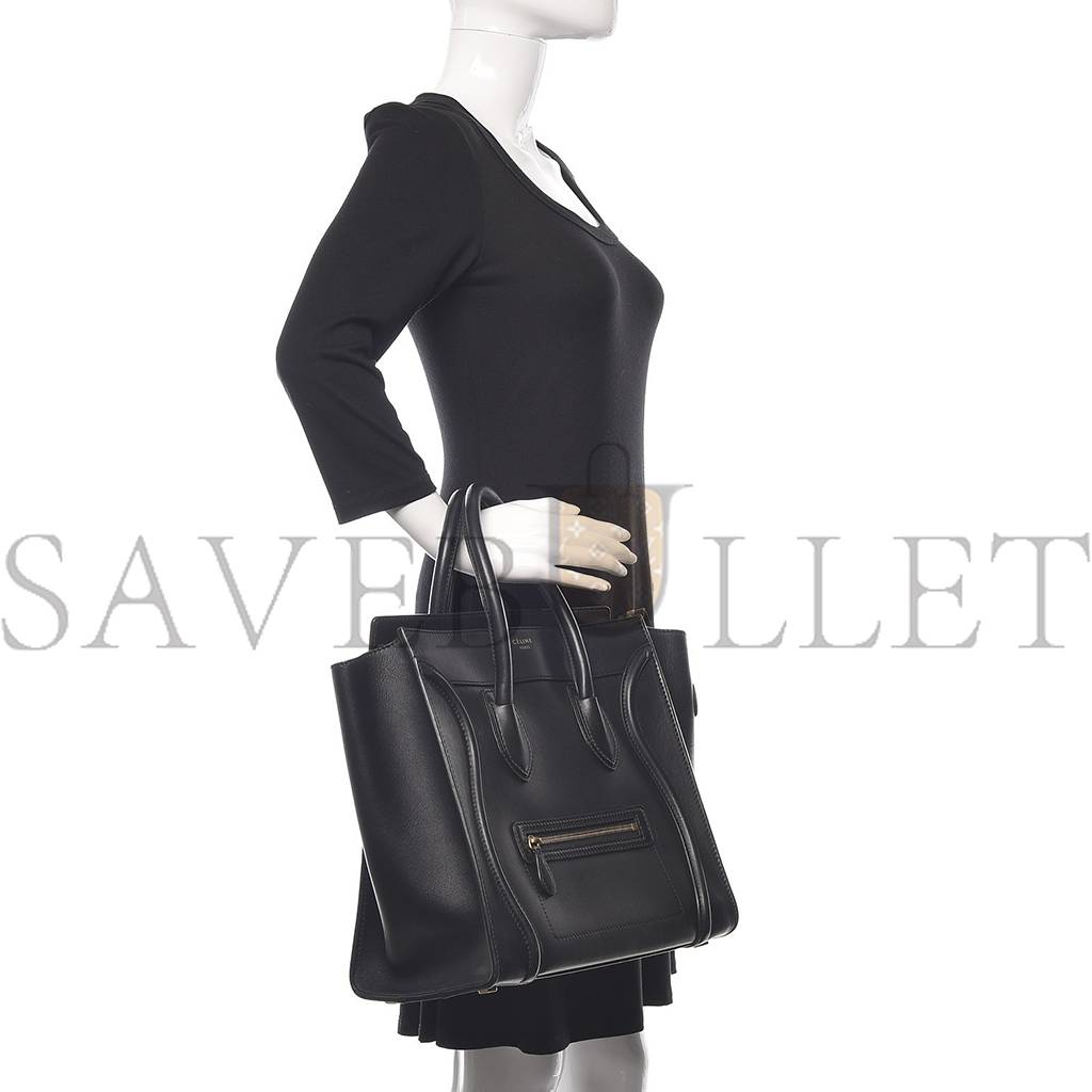 Ce**e smooth calfskin micro luggage black (29*26*14cm)