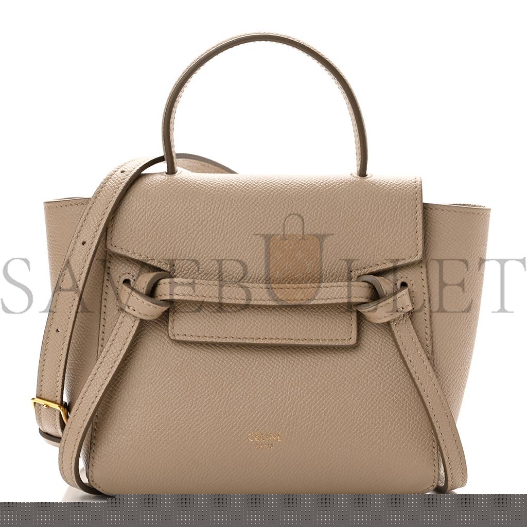 Ce**e grained calfskin nano belt bag light taupe (20*18*10cm)