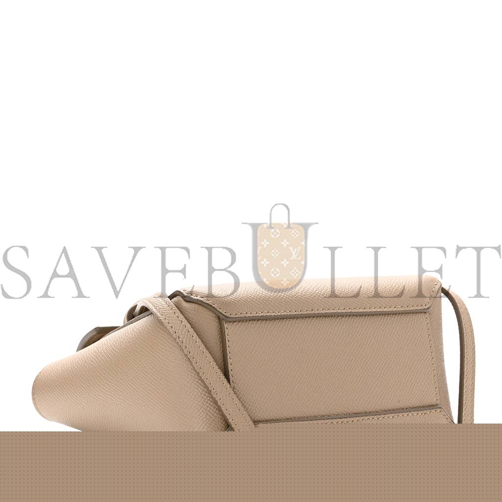 Ce**e grained calfskin nano belt bag light taupe (20*18*10cm)