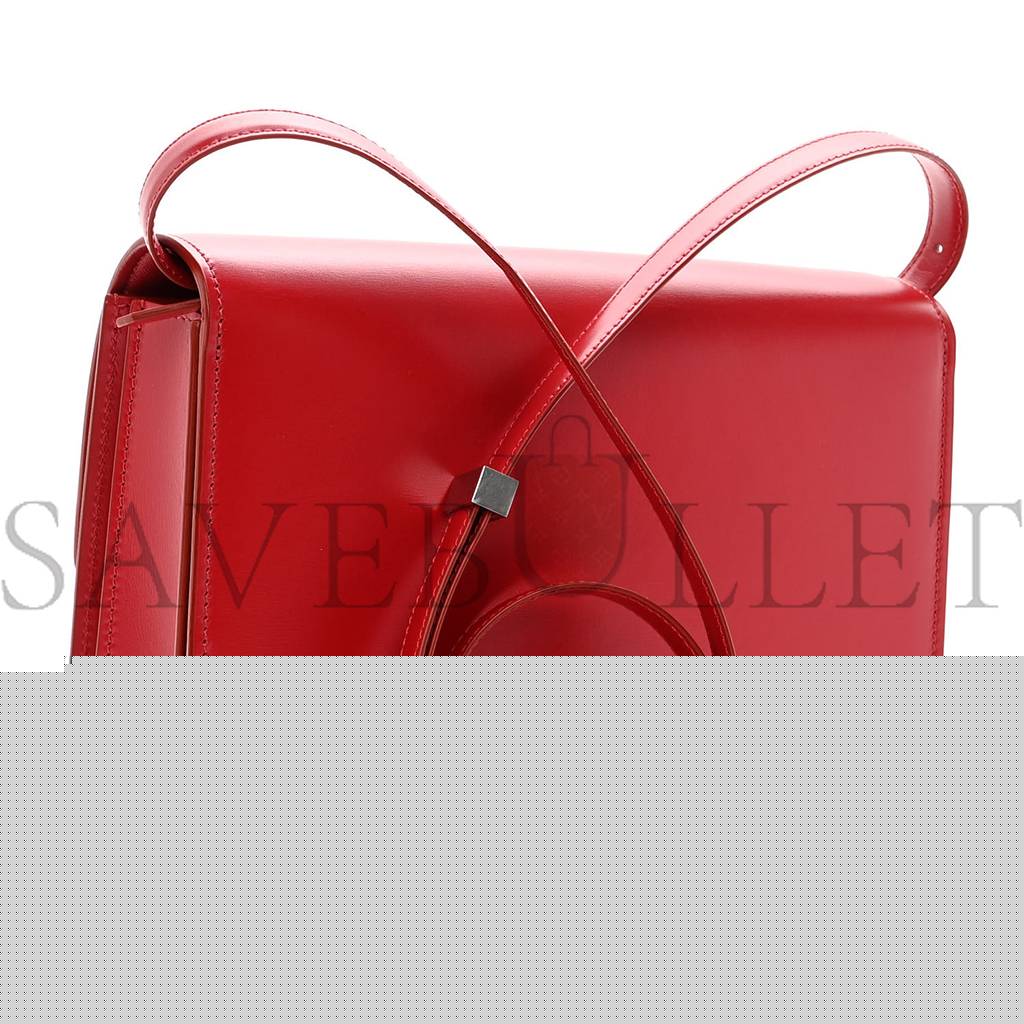 Ce**e box calfskin medium classic box flap bag red (23*18*6cm)