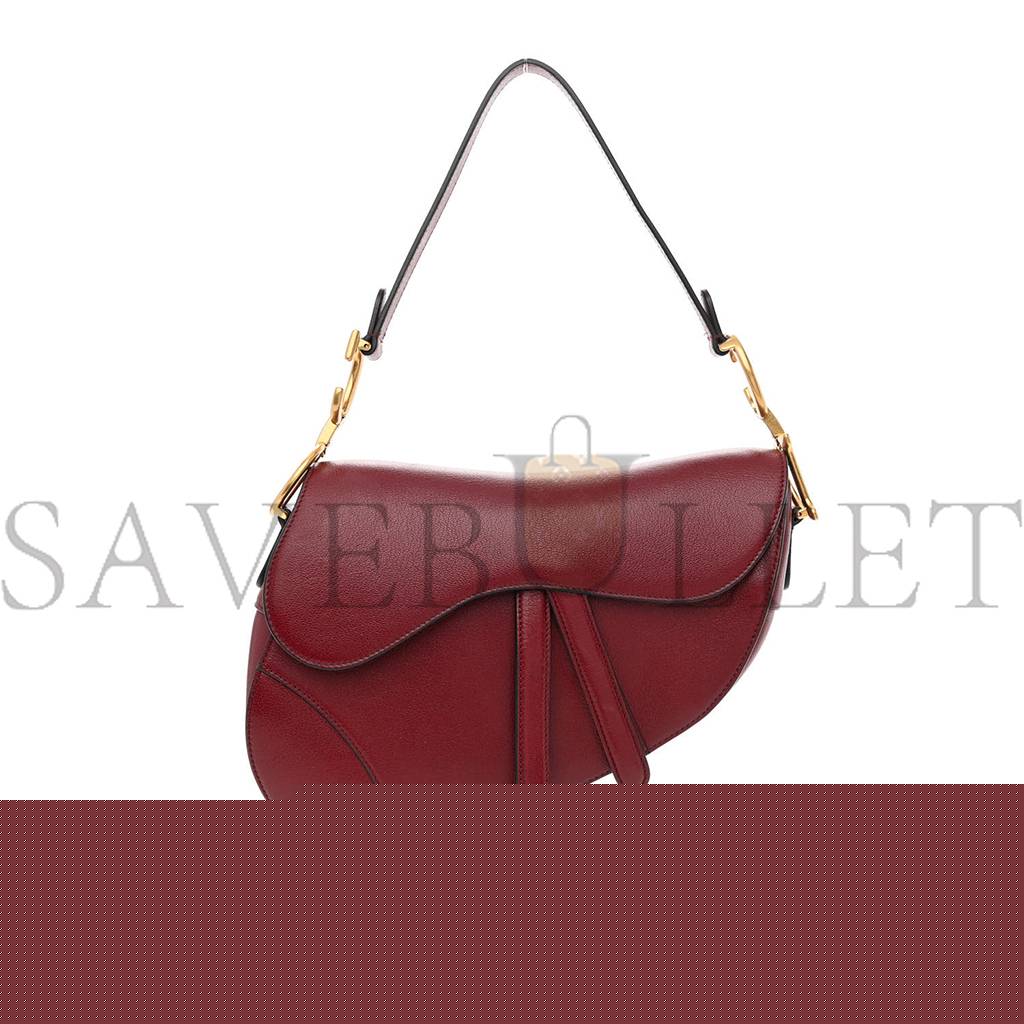 D*or grained calfskin saddle bag red (23*20*7cm)