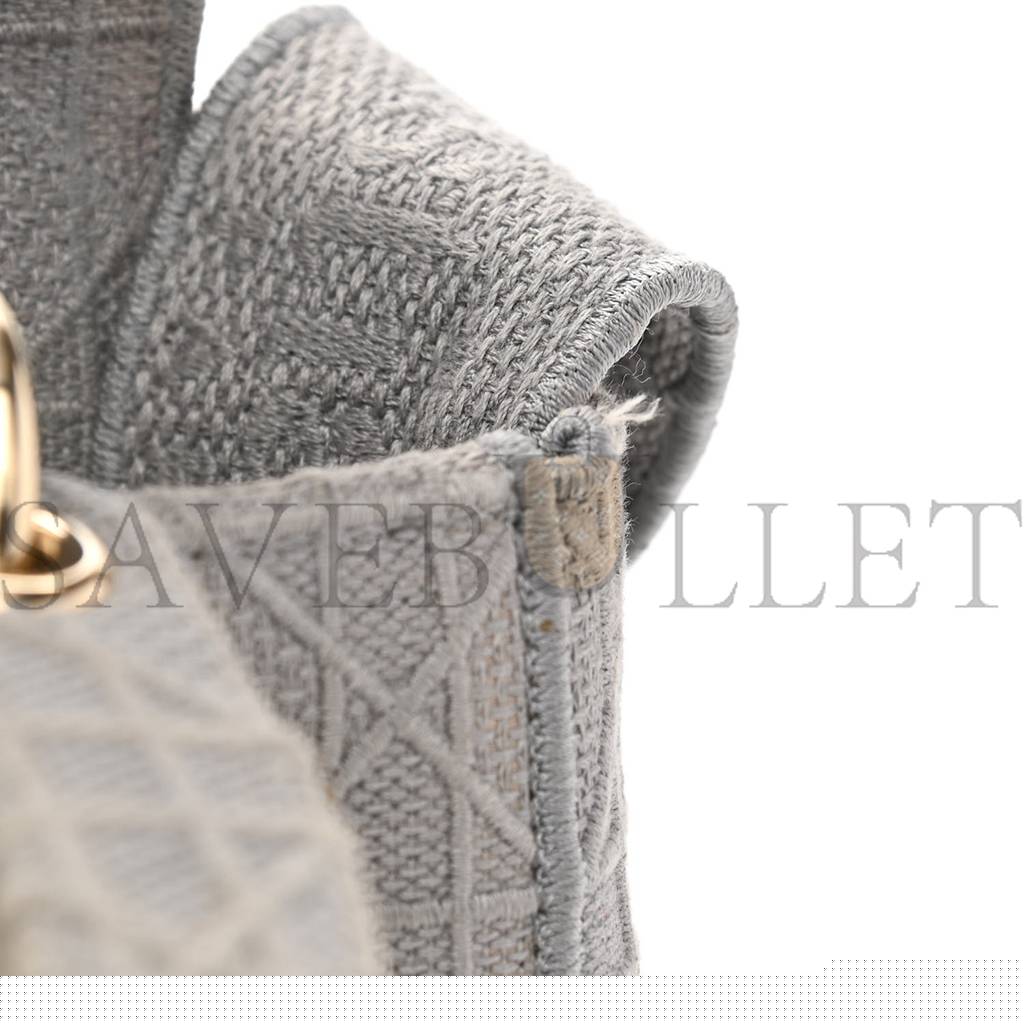D*or canvas embroidered cannage medium lady d-lite gray (23*20*11.4cm)