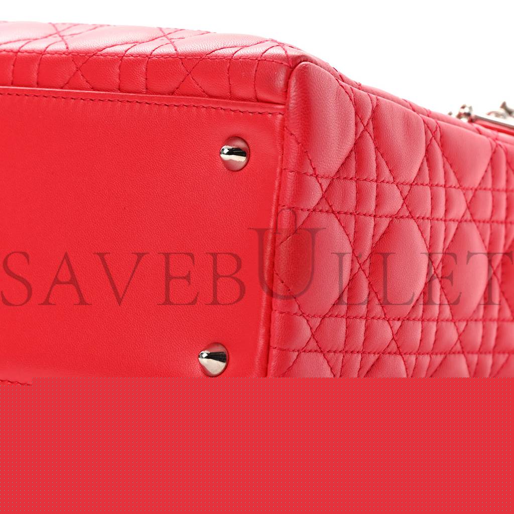 D*or lambskin cannage medium lady D*or red (23*20*12.7cm)