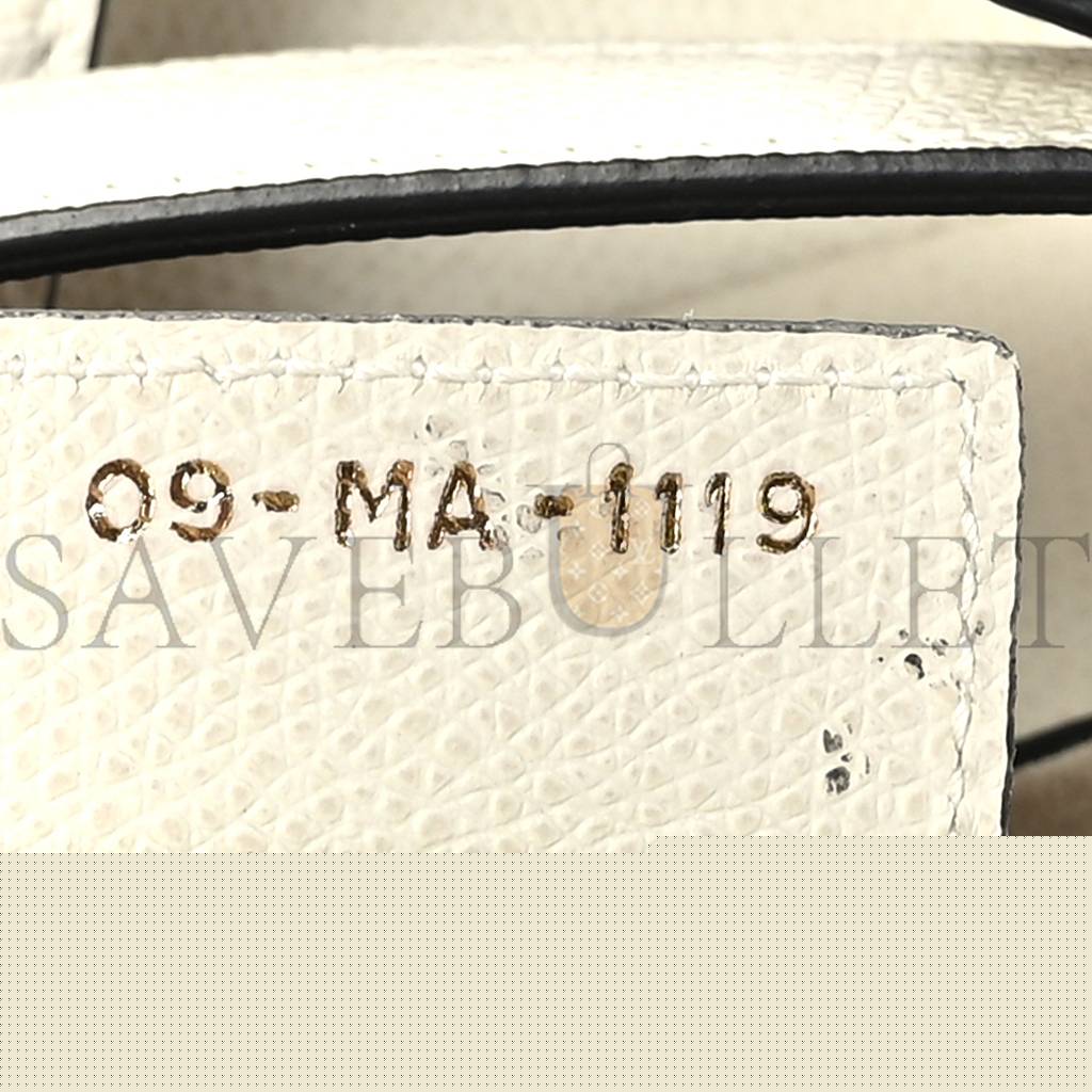 D*or grained calfskin saddle bag white (24*20*7cm)