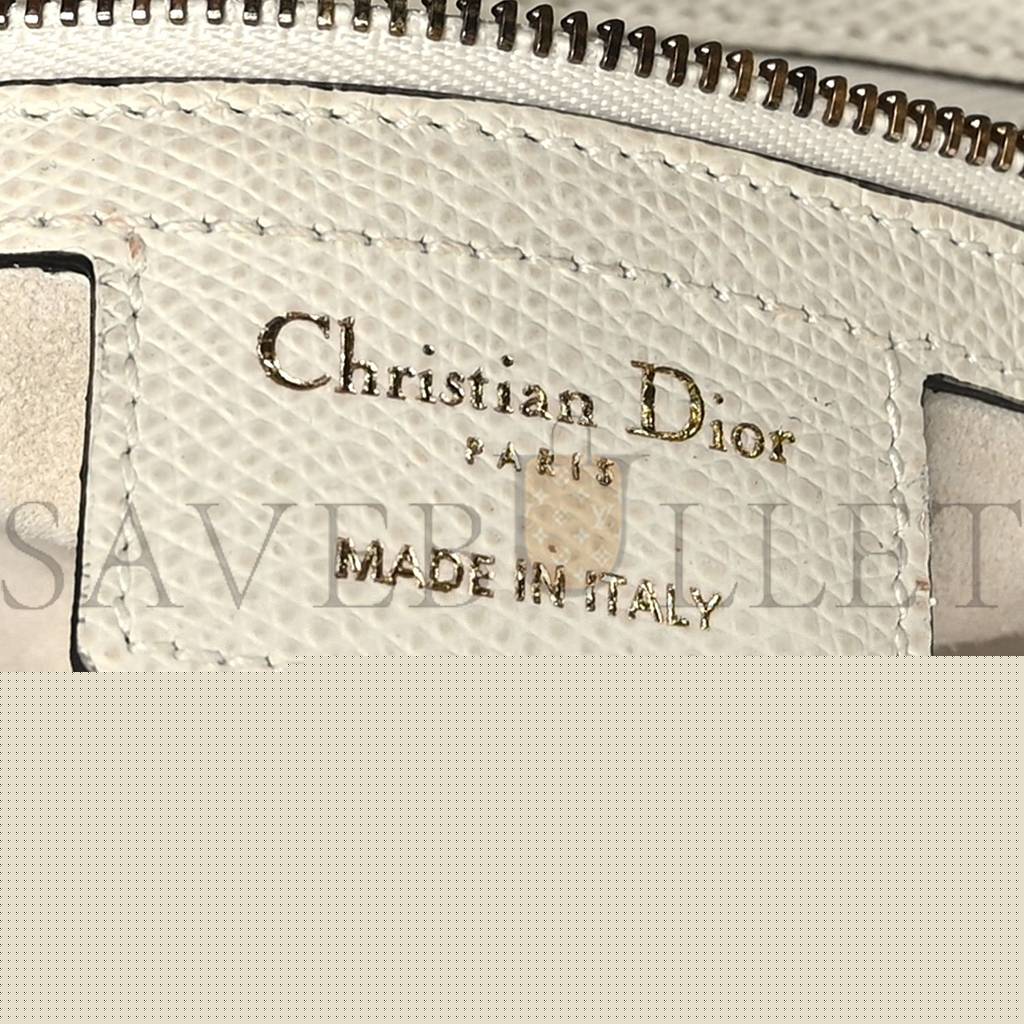 D*or grained calfskin saddle bag white (24*20*7cm)