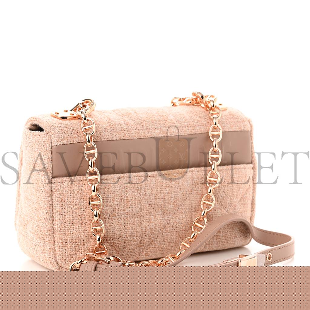 D*or linen macrocannage small caro bag rose (19*12*7.6cm)