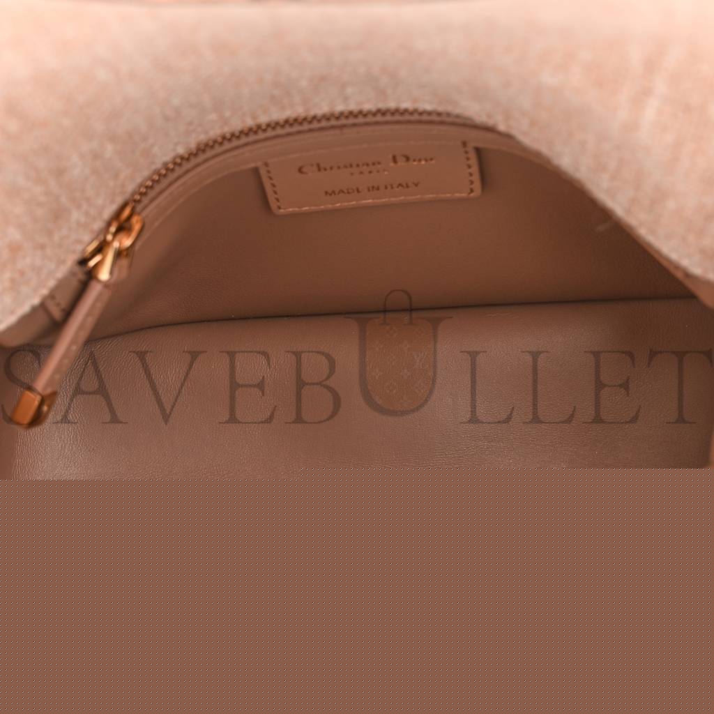 D*or linen macrocannage small caro bag rose (19*12*7.6cm)