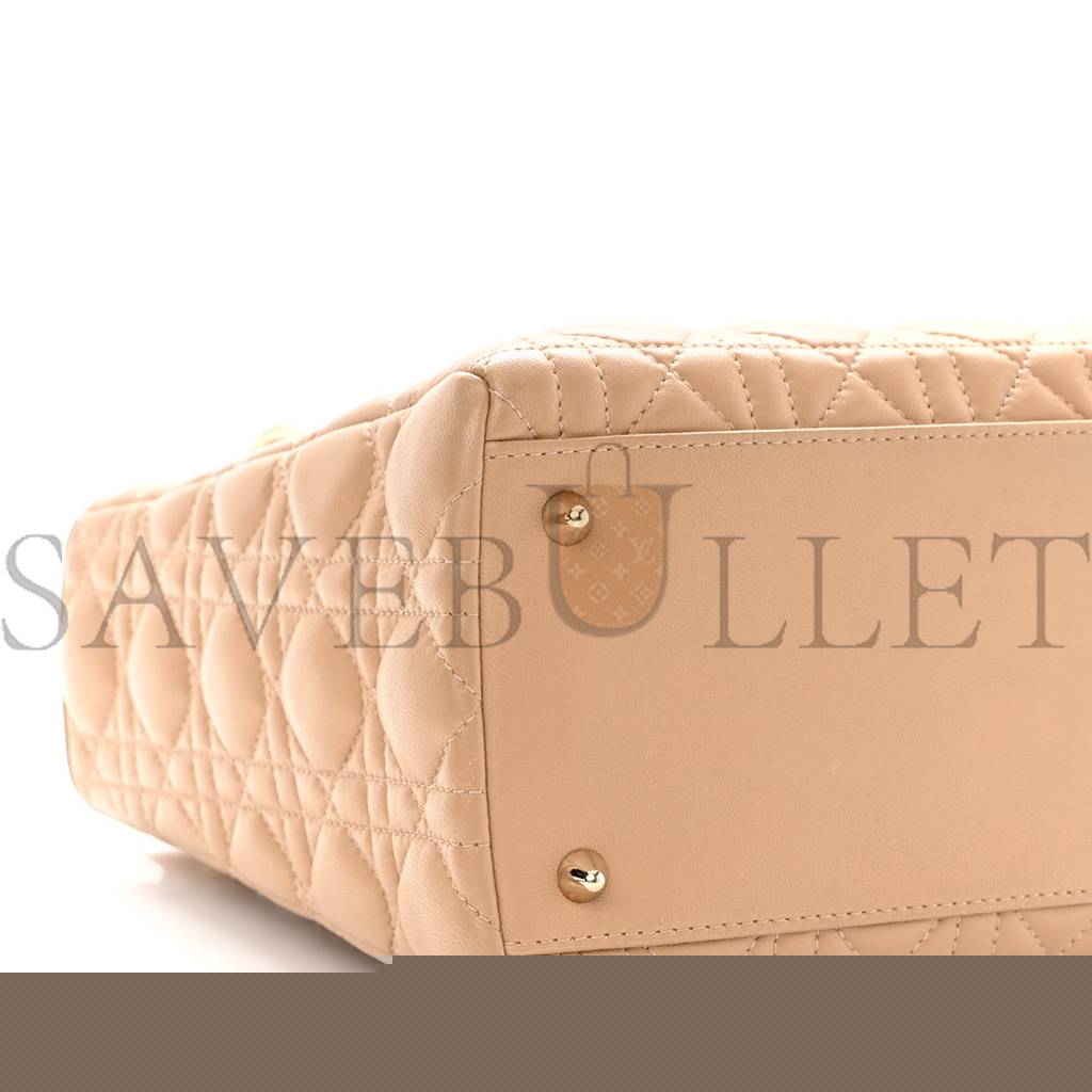 D*or lambskin cannage medium lady D*or beige (24*20*12.7cm)