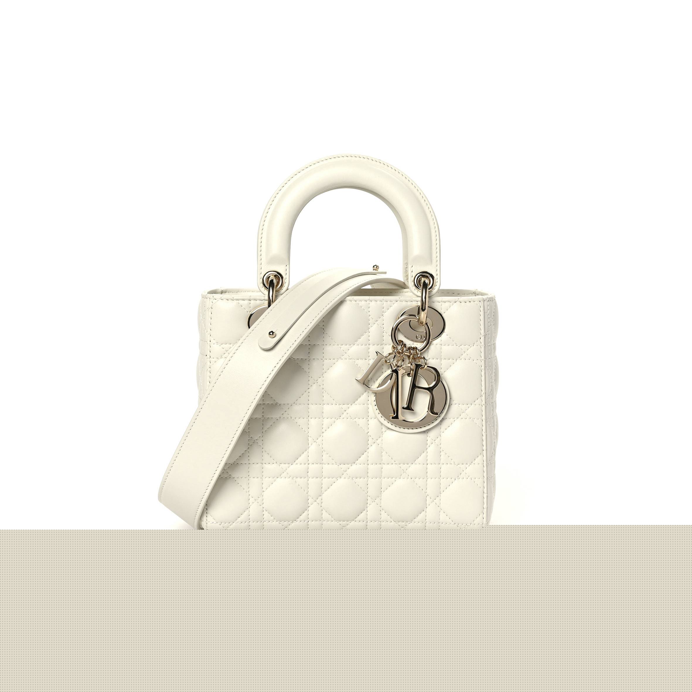 D*or lambskin cannage small my abcD*or lady D*or white (20*18*8.9cm)