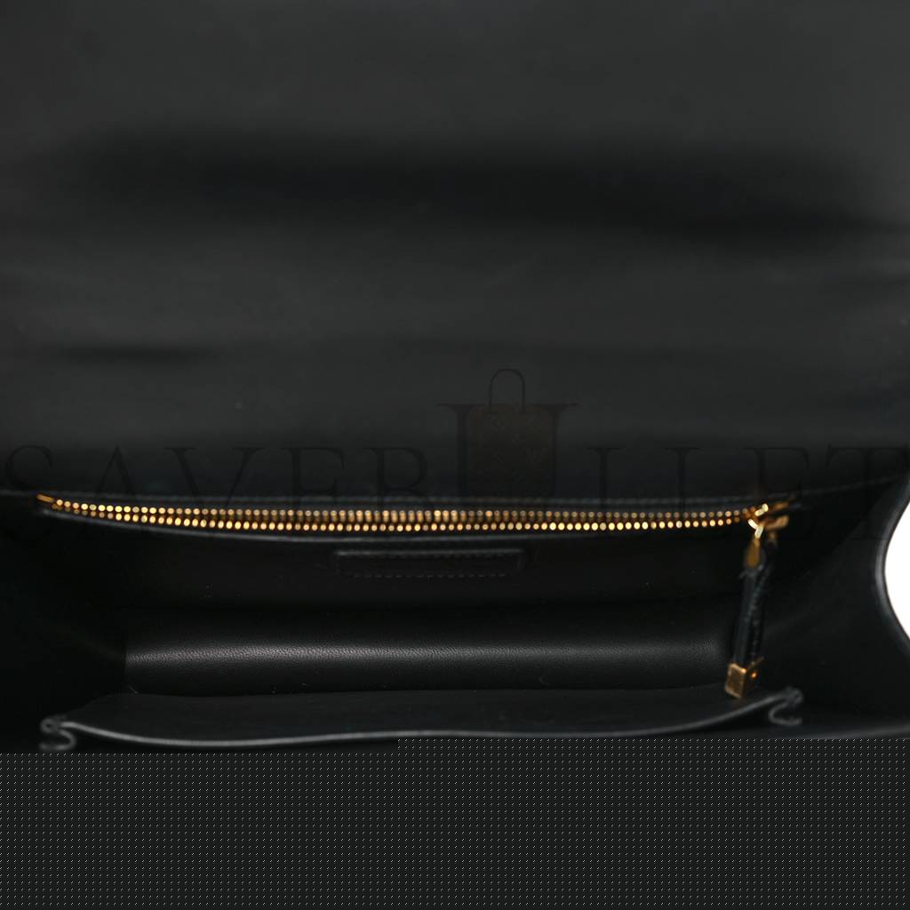 D*or smooth calfskin 30 montaigne flap bag black (23*18*4.4cm)
