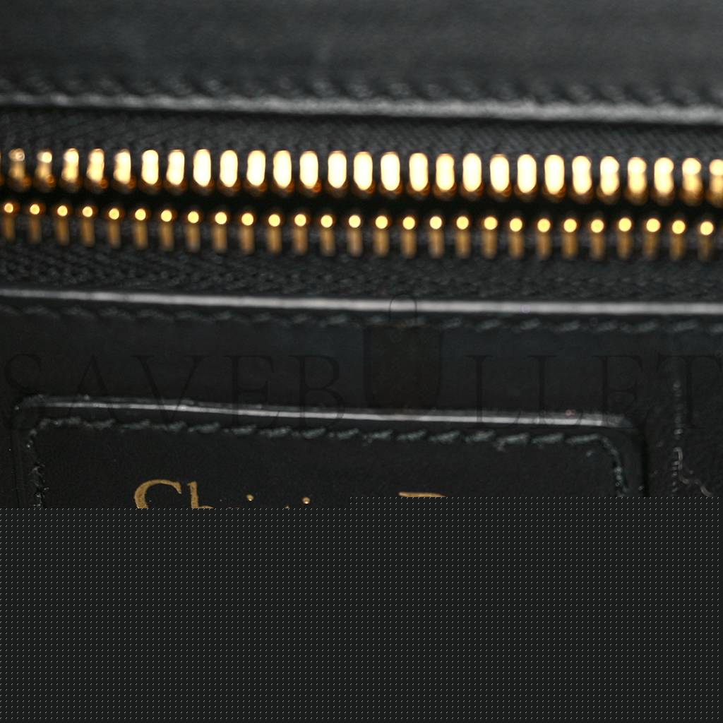 D*or smooth calfskin 30 montaigne flap bag black (23*18*4.4cm)