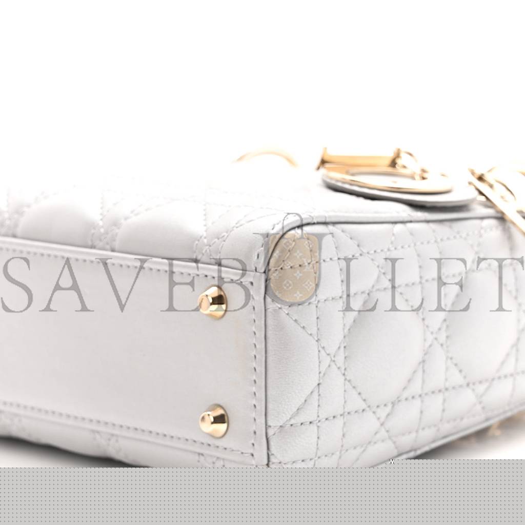 D*or metallic lambskin cannage mini lady D*or grey (17*15*7cm)